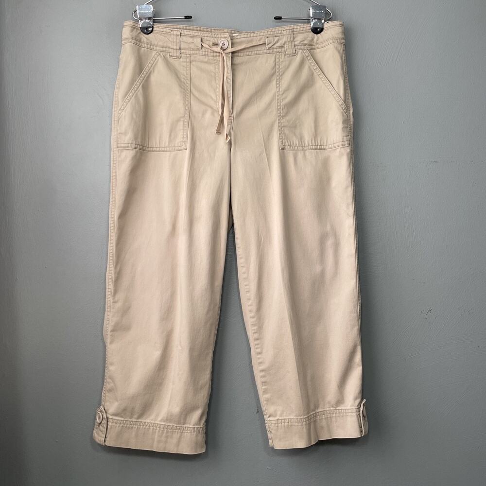 Jones New York Capris Size 10 Khaki Gorpcore Utility Pants Outdoors Y2K Casual